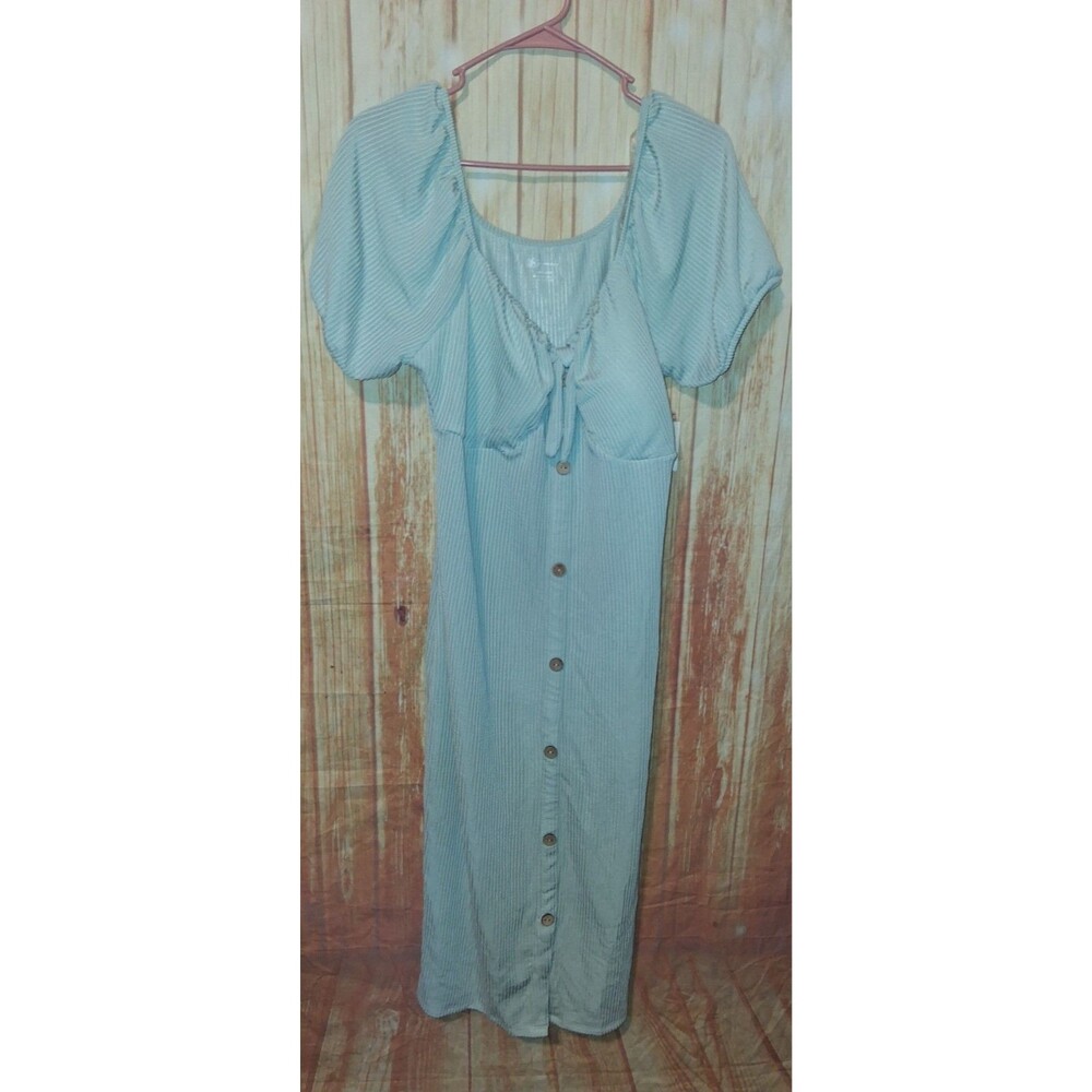 NWT No Boundaries Mint Green Short Sleeve Midi Dress Sz XXXL